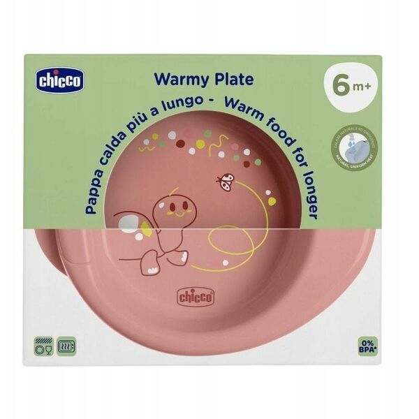 CHICCO-1600015-TALERZ PODGRZEWANY RÓŻOWY  6M+