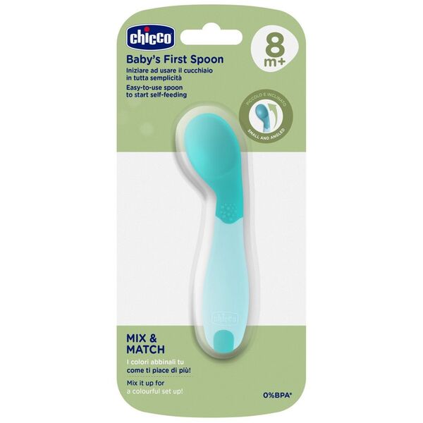 CHICCO-1610025-PIERWSZA ŁYŻECZKA          NIEBIESKA 8M+