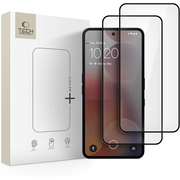 SZKŁO HARTOWANE TECH-PROTECT GLASS FIT+ 2-PACK NOTHING PHONE 3A / 3A PRO BLACK