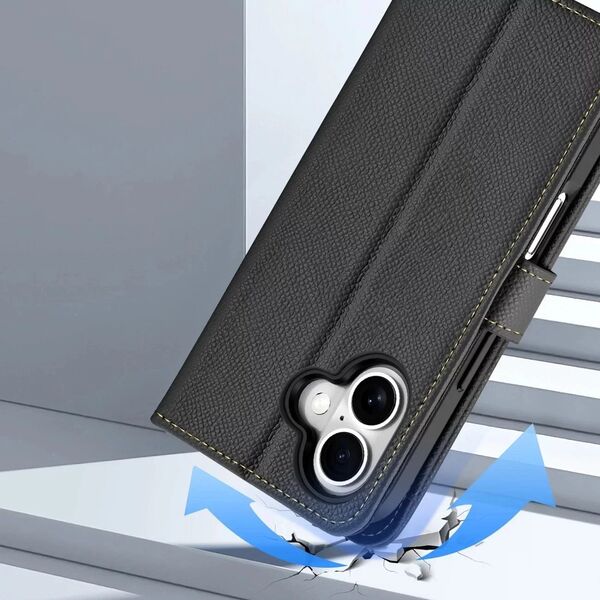 Etui ochronne do iPhone 16 Dux Ducis Lawa MagSafe + portfel  czarne