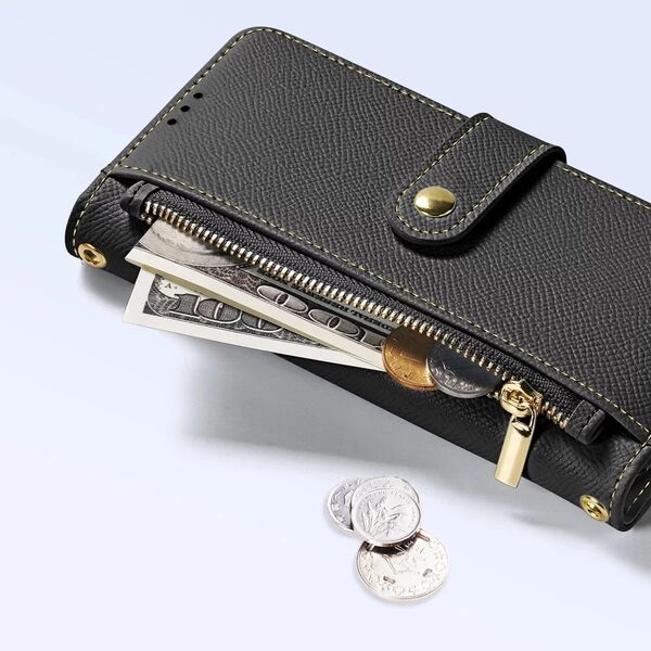 Etui ochronne do iPhone 16 Pro Dux Ducis Lawa skórzane MagSafe portfel czarne