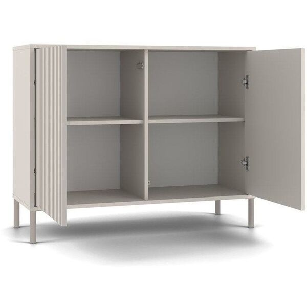 Komoda KAMARO 2D SLIM/GŁADKI KASZMIR Lamele Front Ryflowany + Klasyczny