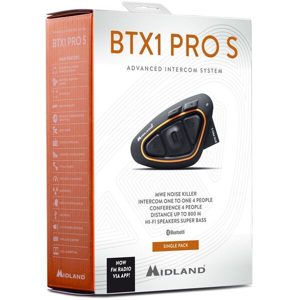 Interkom motocyklowy Midland BTX1 PRO S-SINGLE na 1 kask