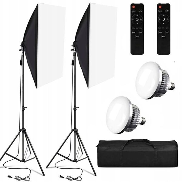 DNA SOFTBOX 1 SET 2X60W prostokątny odbłyśnik 50x70