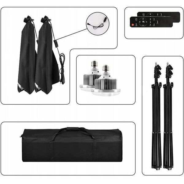 DNA SOFTBOX 1 SET 2X60W prostokątny odbłyśnik 50x70