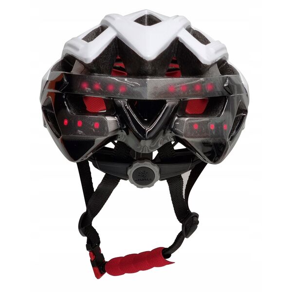 Kask szosowy Bluetooth 55-61cm LED/SOS/Intercom biały