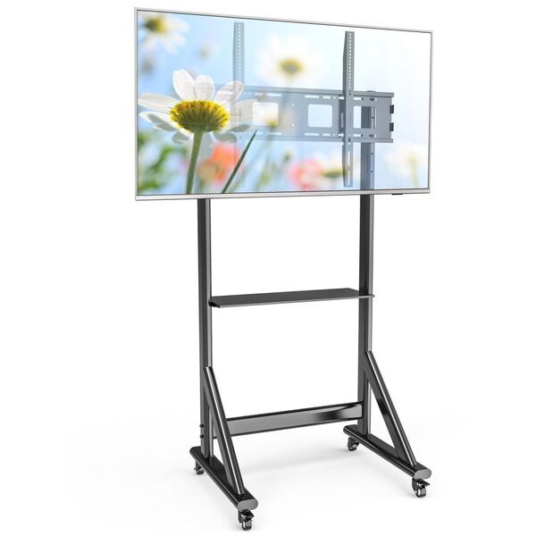 Stojak mobilny TV 55-100” do 120kg regulowany półka AV