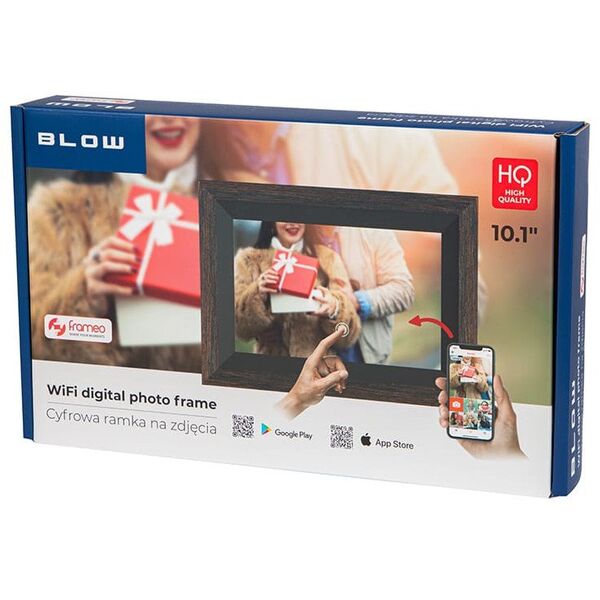 Cyfrowa ramka BLOW na zdjęcia FRAMEO WiFi 10,1" drewniana