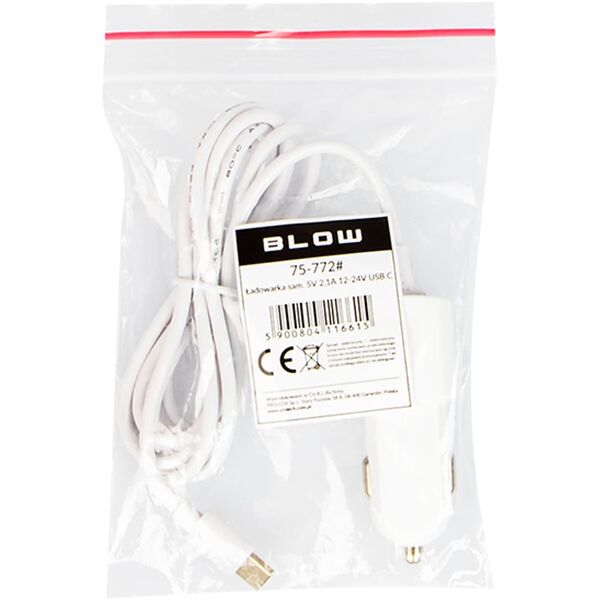 75-772# Ładowarka samochodowa 5v 2,1a 12-24v usb-c