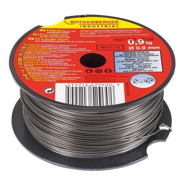 Welding wire ROTHENBERGER, 0.9 mm / 0.9 kg, with flux