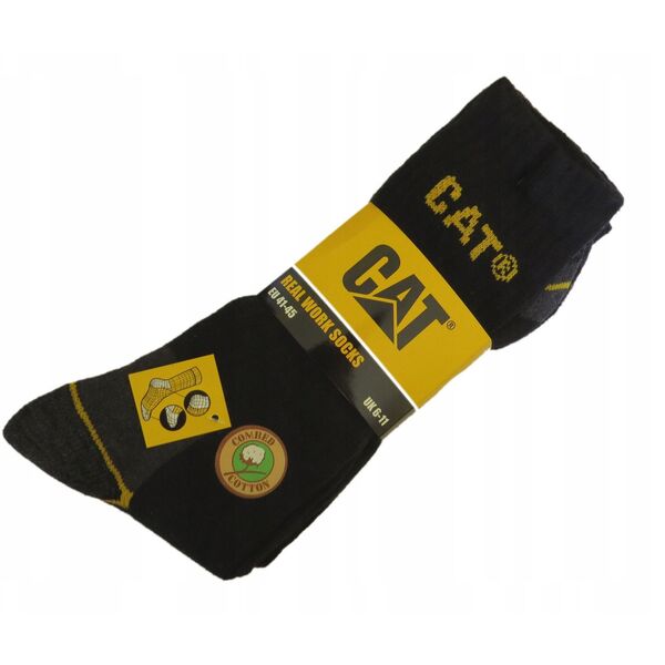 Men's work socks CAT, DYP394 black, size 46/50, 3 pairs