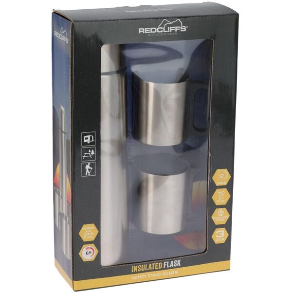 Stainless steel thermos 1L, 2 cups