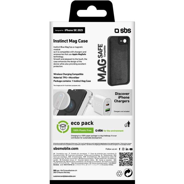 SBS Instinct Cover MagSafe iPhone 16e schwarz