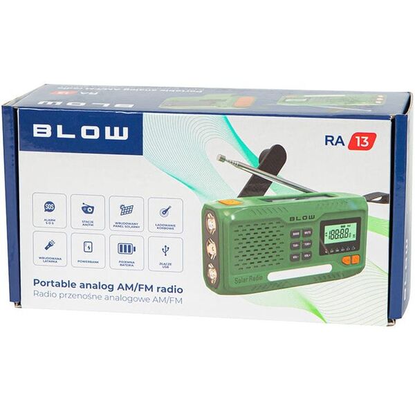 Radio przenośne analogowe AM/FM BLOW RA13 solarne