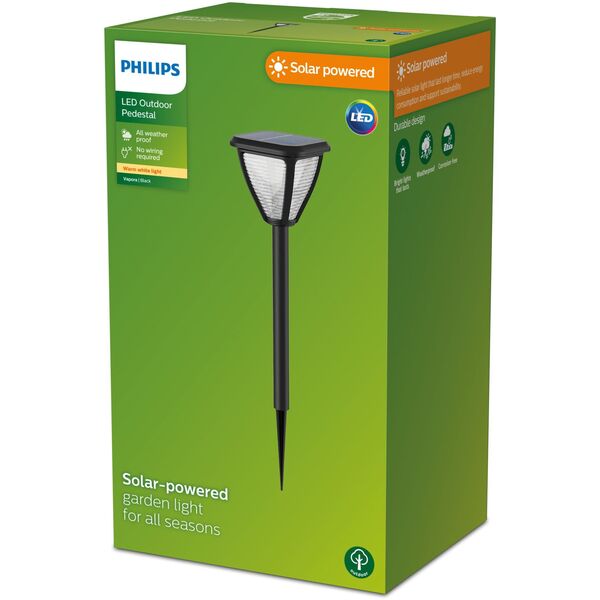 Plug-in LED outdoor light PHILIPS VAPORA, solar rechargeable 1.5W 2700K 200lm