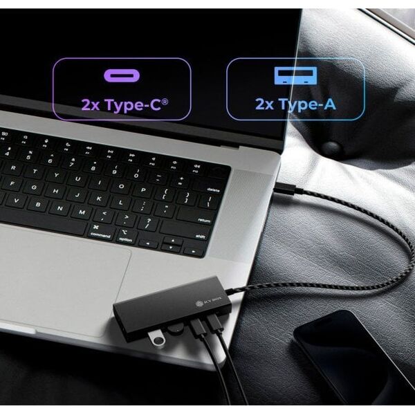 HUB USB Icy Box ICY BOX IB-HUB1436-CPD 4-Port USB 3.2 Gen 2, USB hub (black)