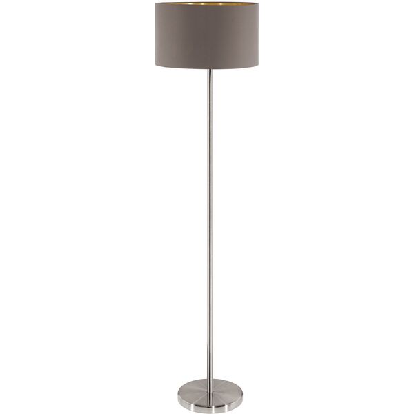 EGLO Φωτιστικό δαπέδου Eglo Maserlo 95172 με καπέλο 1x60W E27 σκούρο γκρι/χρυσό