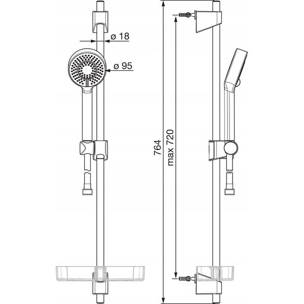 SHOWER SET 544-33 APOLLO BLACK MATT