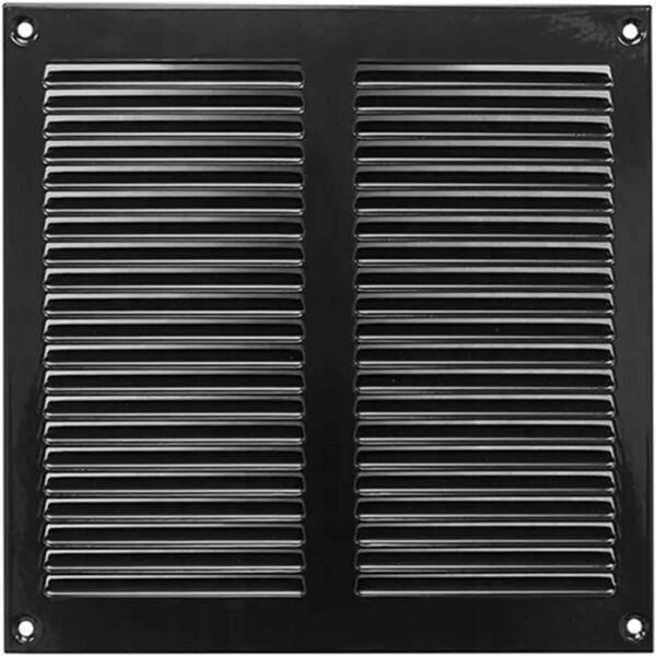 Metal ventilation grille MR2020M, 200 x 200 mm, black.