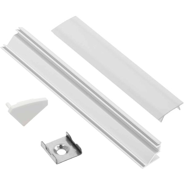 Profile for LED strips EUROLIGHT AL-C2-W, aluminum, angular, white, anodized, 2m