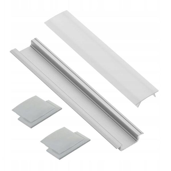 LED strip profile set 2 m, straight, millable
