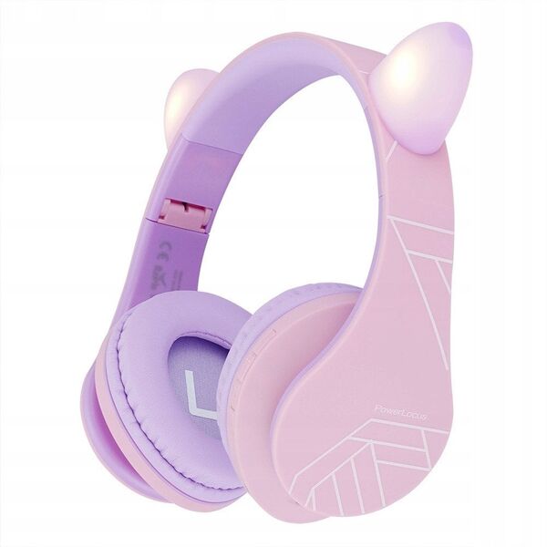 Ακουστικά PowerLocus BT P2 Kids Cat Ears Purple/P