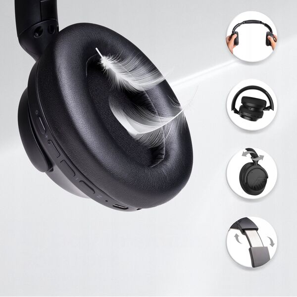 PowerLocus Bluetooth Headphones Hybrid ANC Moonfly