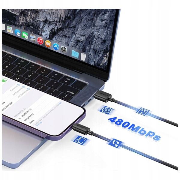 Kabel USAMS KY Series US-SJ689 2.4A      USB-A do Lightning 1m czarny