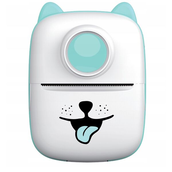 Drukarka Termiczna Bluetooth do Zdjęć Naklejek Notatek Etykiet / KiddoBoo X2 / Biały Piesek