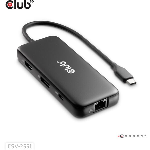 CLUB3D CSV-2551 huby i koncentratory USB Type-C