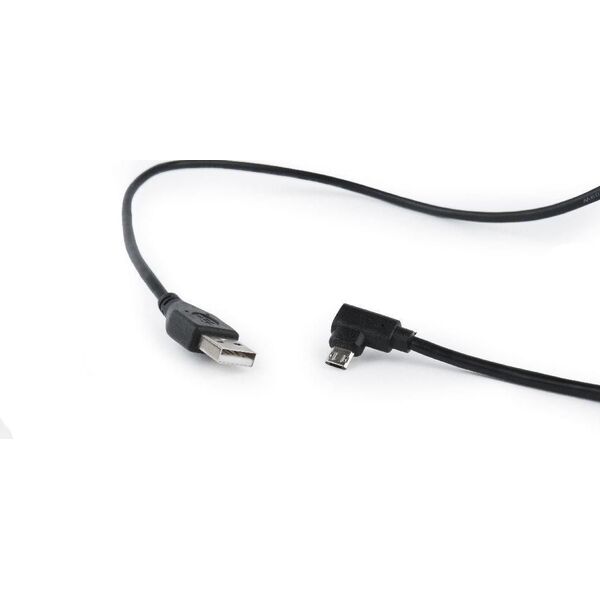 Kabel USB Gembird kątowy micro USB do USB 2.0 Czarny (CCB-USB2-AMmDM90-6)