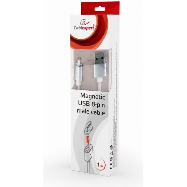 Kabel USB Gembird USB-A - Lightning 1 m Srebrny (CC-USB2-AMLMM-1M)