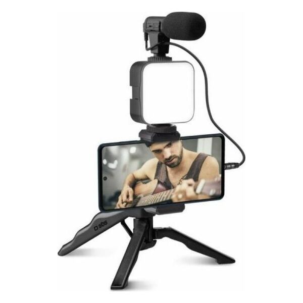 Statyw SBS Mobile SBS Tripod bezprzewodowy ze swiatlem LED i mikrofonem