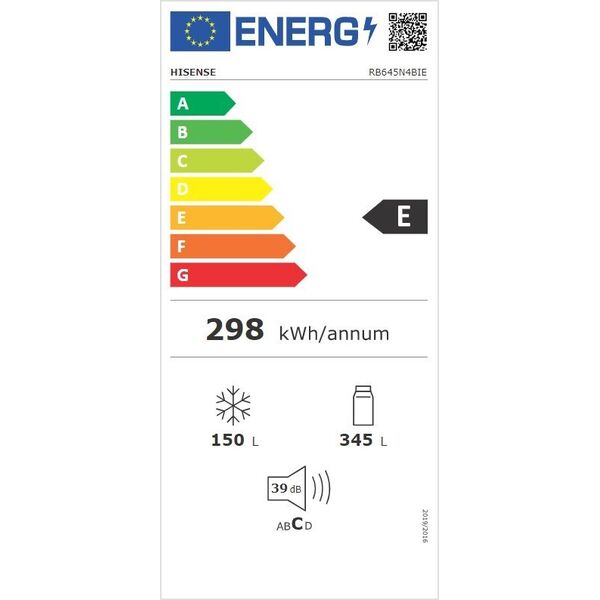 Lodówka Hisense Šaldytuvas HISENSE RB645N4BIE