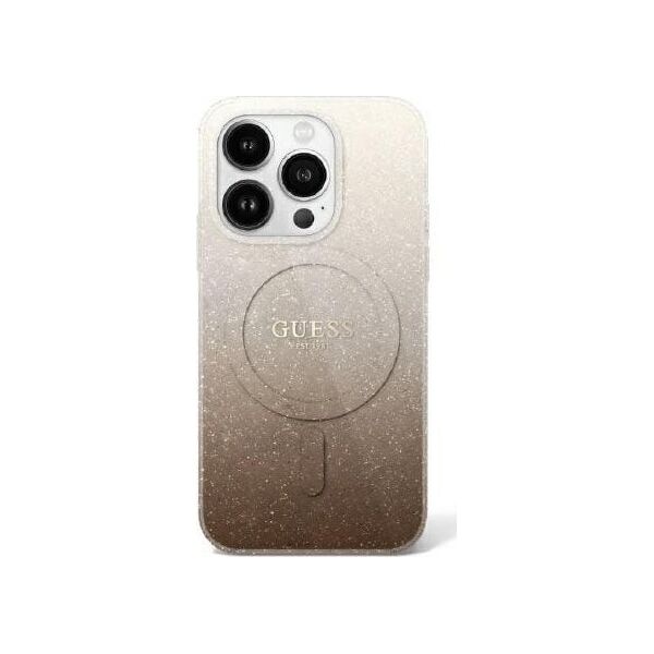Guess Guess GUHMP16LHGRCELW iPhone 16 Pro 6.3" brązowy/brown hardcase IML Glitter Gradient MagSafe