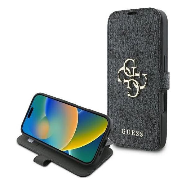 Guess Guess GUBKP16S4GMGGR iPhone 16 6.1" czarny/black book 4G Metal Logo