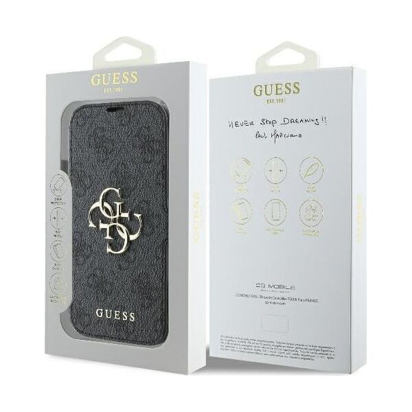 Guess Guess GUBKP16S4GMGGR iPhone 16 6.1" czarny/black book 4G Metal Logo