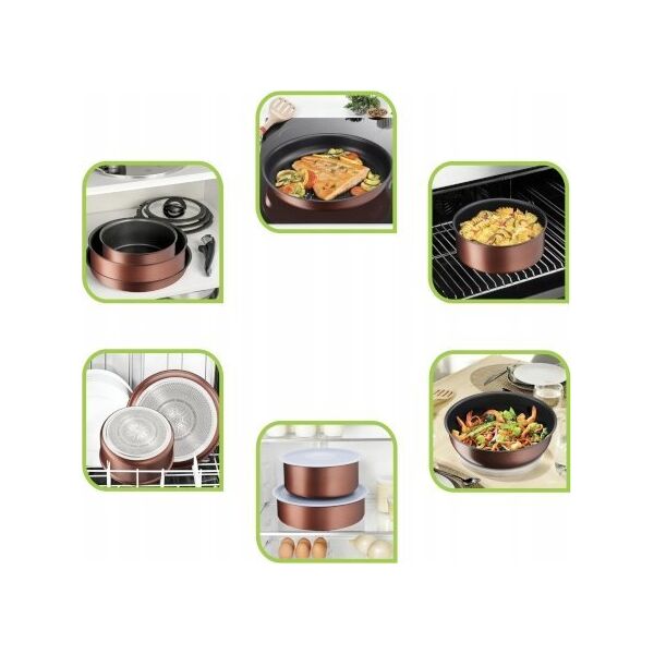 Patelnia Tefal TEFAL Frying Pan L7600653 Ingenio Eco Respect Frying Diameter 28 cm Suitable for induction hob Removable handle Copper