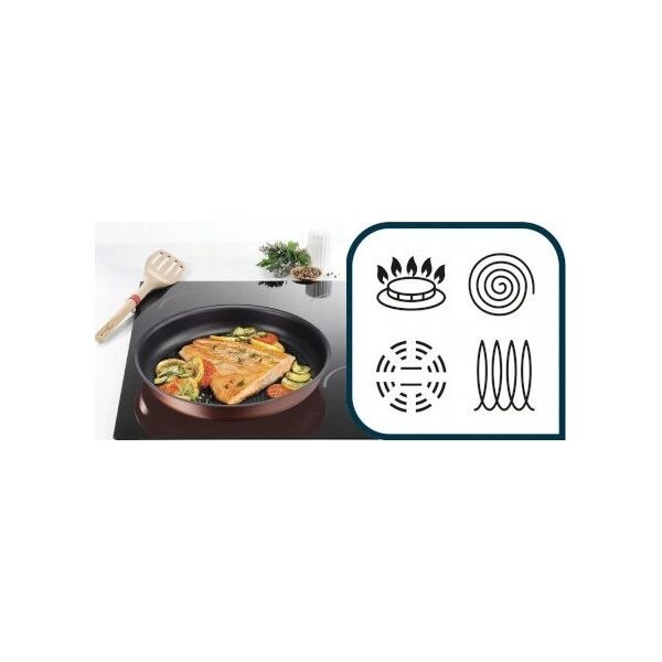 Patelnia Tefal TEFAL Frying Pan L7600653 Ingenio Eco Respect Frying Diameter 28 cm Suitable for induction hob Removable handle Copper