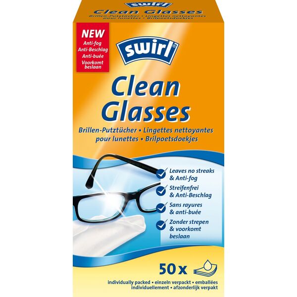 Swirl Swirl Clean Glasses  50 gab. - Vienreizejas salvetes brillu tirisanai