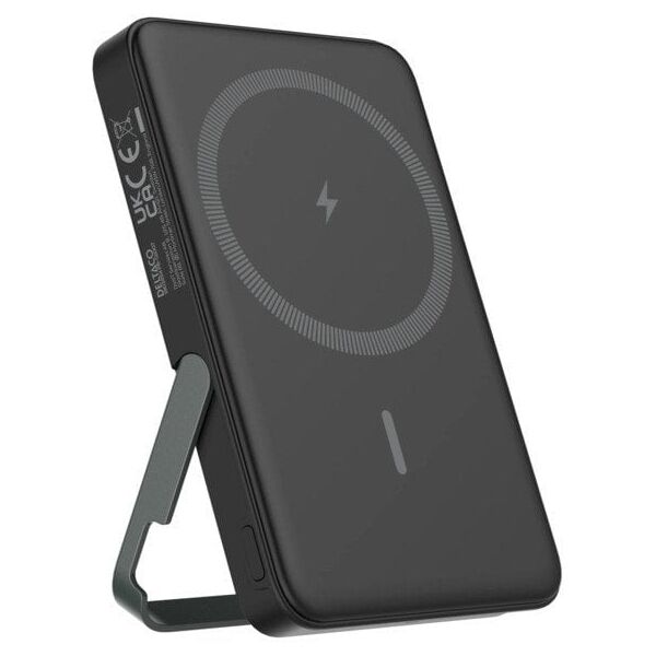 Εξωτερική μπαταρία 5000 mAh DELTACO, με βάση, ασύρματη, PD 20 W, μαγνήτης, μαύρη / PB-Q1007 / 1903254