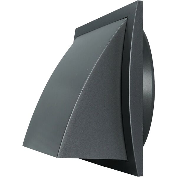 Plastic ventilation grille ND15FVA, 190 x 190 mm, DN150, with check valve, anthracite