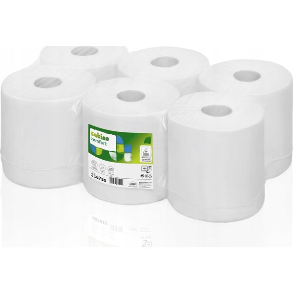 Satino Comfort white, 2-ply, 6 x 138 m, Satino
