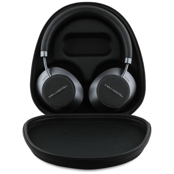 Słuchawki nauszne Karl Lagerfeld         Saffiano Elongated Bluetooth ANC czarny