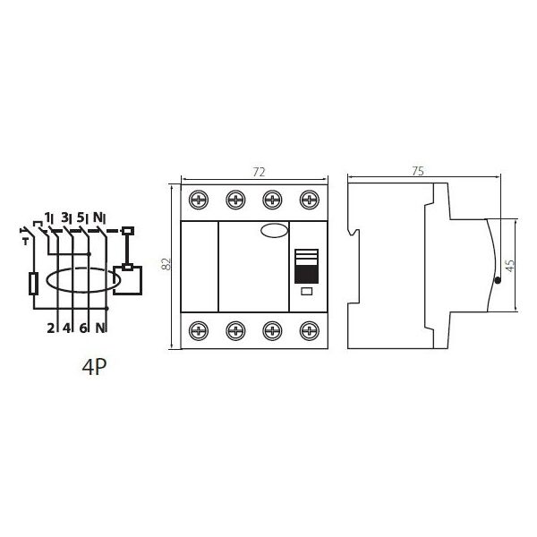 Kanlux Wyłącznik różnicowo-prądowy 4P 100A AC (23197)