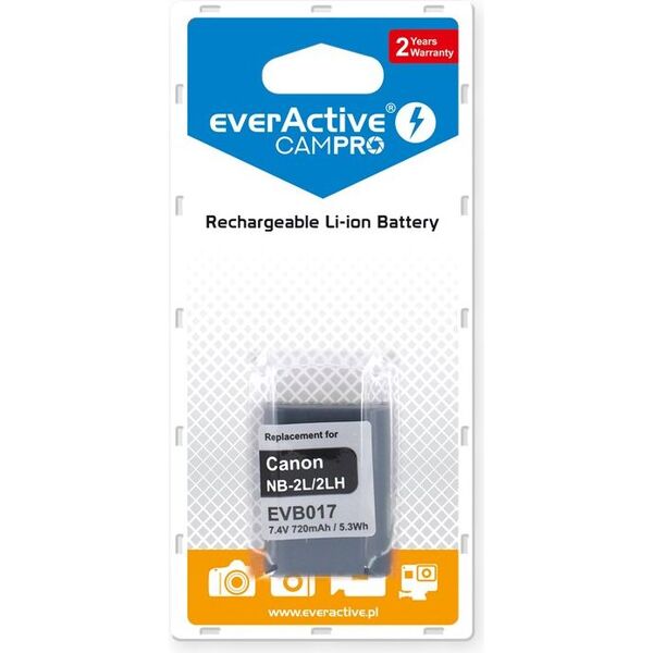 Akumulator EverActive zamiennik Canon NB-2L / NB-2LH, 720 mAh (EVB017)