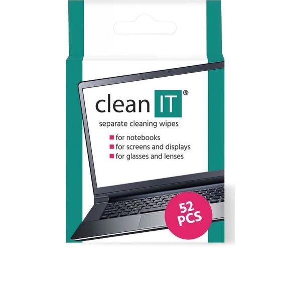 Clean it Chusteczki nawilżane do czyszczenia ekranów i powierzchni plastikowych 52 szt. (CL-150)