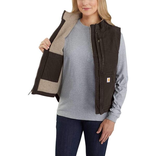 Carhartt Damska Kamizelka Carhartt Sherpa Lined Mock DBrown