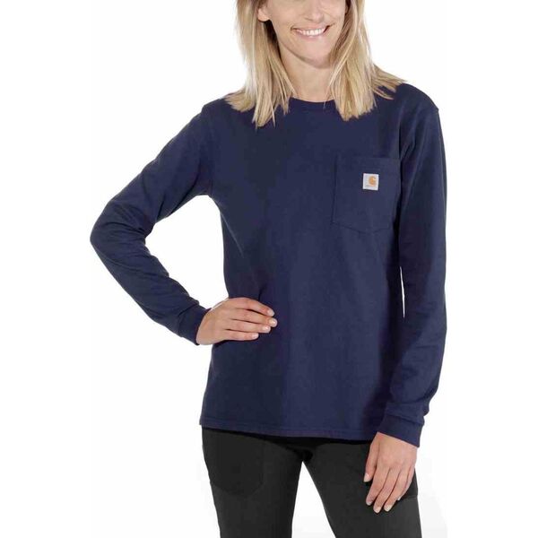 Carhartt Koszulka Carhartt WK126 Workwear Pocket L/S Navy