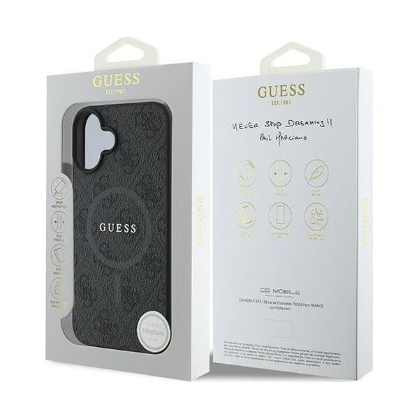 Guess Guess GUHMP16MG4GFRK iPhone 16 Plus 6.7" czarny/black hardcase 4G Ring Classic Logo MagSafe